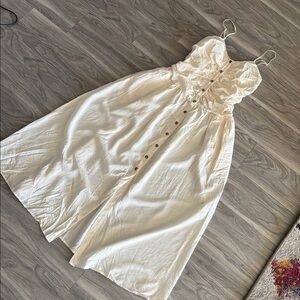 Elegant Cream Button-Down Dress